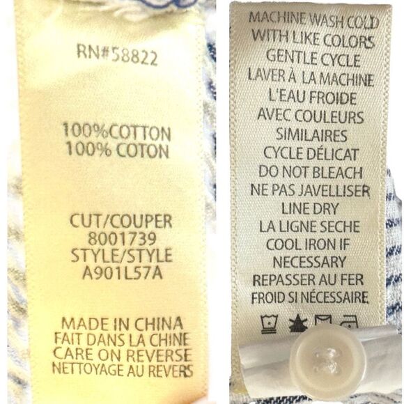 Max Studio Maxi White and Blue Dress Sz L - Picture 9 of 9